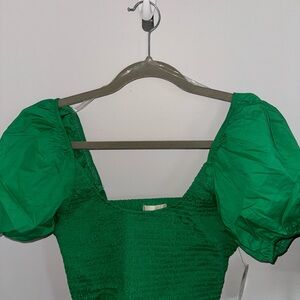 NWT ALTAR’d State Green Puff Sleeve Top